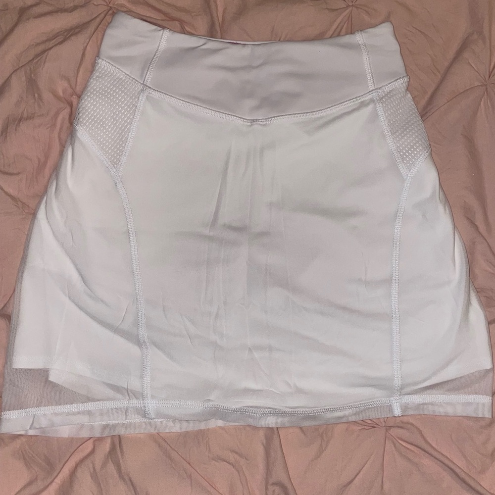 Mid length white athletic skirt!